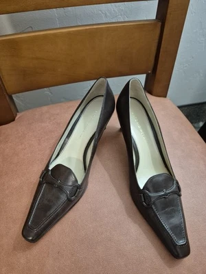 Antonio Melani Women's Brown Leather Heels Size 8m - Image 1 of 4