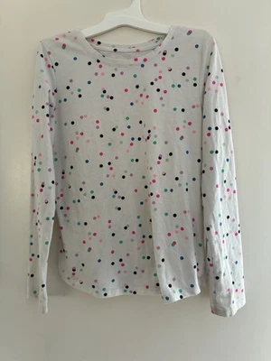 Camiseta SO Linda Niños Niñas Arco Iris Lunares Algodón Manga Larga Camisa Blanca 7/8 Foto 1 de 4