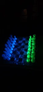 Glow In Dark Chess Set W Glowing Board and Pieces Sea Shells Bioluminescence New - Picture 1 of 6