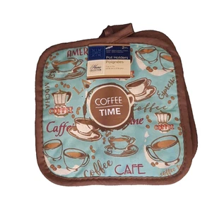 Juego de 2 soportes para olla para café - Decoración de cocina verde marrón por colecciones para el hogar - Imagen 1 de 3