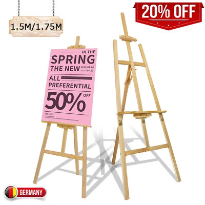 DAYPLUS® Staffeleien groß Staffelei holz stafelei 175CM 150CM Kiefer Standstaffelei NEU