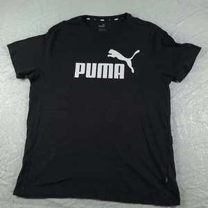 Puma Shirt Black Size L Cotton Short Sleeve Graphic Tee Adult Casual Logo - Picture 1 of 9