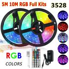 16FT Flexible 3528 RGB LED Strip Light Remote Fairy Light Room Party Waterproof