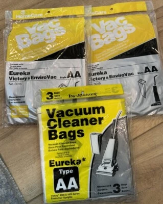 9 Bolsas Para Aspiradora Vertical Eureka Tipo AA Victory Y EnviroVac Nuevo Antiguo Stock Foto 1 de 4