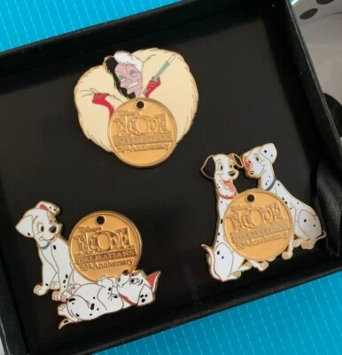 РЕДКИЙ LE250 101 далматинец 50-летие Disney Pin бокс-сет - D23 Expo 2011 - Изображение 1 из 4