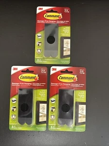 3M Commando Damage Free Black Large Picture Hanging Strips - 3 Pack - Picture 1 of 2