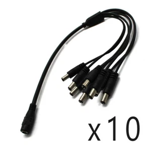 10 Pack - 8 Way Channel DC Power Splitter Adapter Cable for CCTV Security Camera - Picture 1 of 8