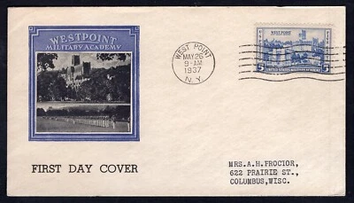 USA 1937 FDC Cover. Army Issue. Westpoint Military Academy - Image 1 of 2
