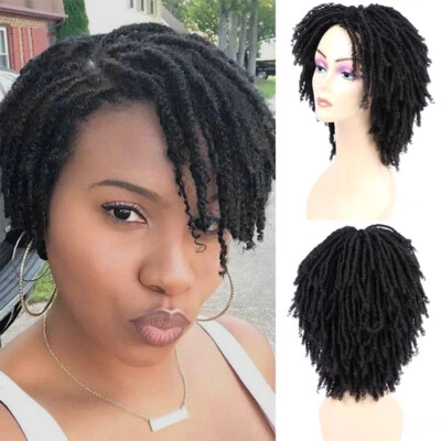 Peluca rizada rasta corta sintética trenzada pelucas afro cortas rizadas EE. UU. Foto 1 de 4