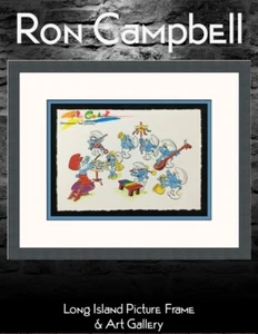 Ron Campbell Storyboard The Smurfs Cartoon Signed Giclee Print Framed - Picture 1 of 5