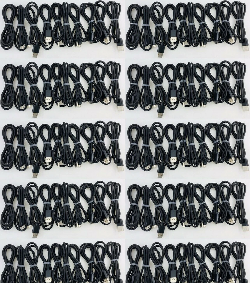 100x 6Ft Micro USB Fast Charger Data Sync Cable Cord For Samsung HTC Android LG  - Image 1 of 1