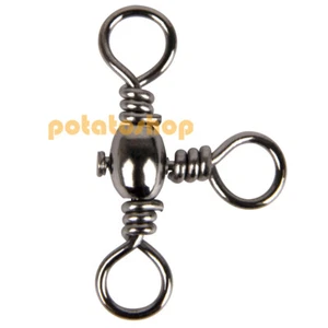 60 piezas 3 vías línea cruzada barril pivotes de pesca triple conector de línea de giro en T a presión - Imagen 1 de 16
