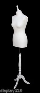 DELUXE Talla 16 Mujeres Modistas Maniquí Maniquí Sastre BLANCO Busto BLANCO Soporte - Imagen 1 de 4