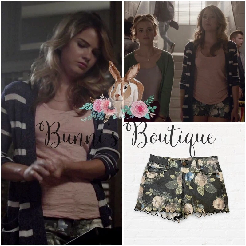 Pantalones Cortos Denim Malia Tate Aqua Jordan Rosa Festoneado Teen Wolf Foto 1 de 4