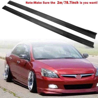 For Honda Accord 2000-2021 78.7'' Carbon Fiber Side Skirts Extension Rocker Lip Foto 1 de 4