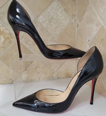 Christian Louboutin Iriza 100 pumps Black Patent leather size 38 us 8 - Image 1 of 4