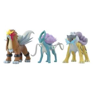 Juego de figuras Bandai a escala de Pokémon Región Johto Raikou, Entei y Suicune nuevo - Imagen 1 de 8