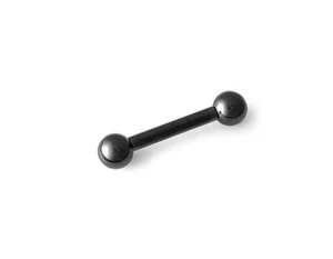 316L Black PVD Coated Surgical Steel Straight Barbell 12g 12 gauge - Picture 1 of 1