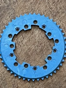NOS Blue ADDICKS 45T CHAINRING Old School BMX Sprocket USA Tuf Neck SE Profile - Picture 1 of 7