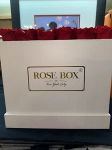 Rose Box Red & Pink Roses Heart Flower Box Large White Box 40+ Eternal Roses! - Picture 1 of 10