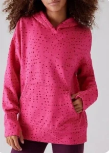 Athleta Girl Retro plush Oversized Hoodie XL/14 City Lights Pink Polkadots XL - Picture 1 of 13