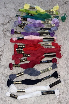 DMC 25 8m # 21 Embroidery Floss Skeins Various Colors  As Seen Unused - Image 1 of 4