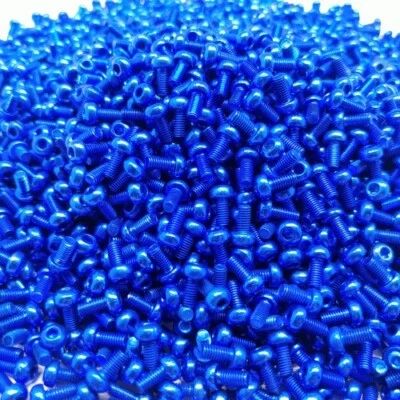 INERTIA M3 x 6/8/10mm Screws - 7075-T651 Aluminum Alloy Colored Blue - ( 10 pcs ea)