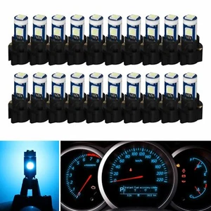 20X Ice Blue T5 74 73 3-SMD LED Instrument Panel Cluster Lights W/ Twist Socket - Picture 1 of 5
