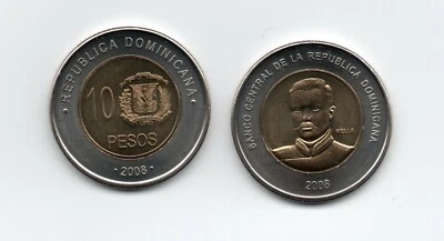 Dominican Republic 10 pesos 2008 Km 106 UNC - Image 1 of 3