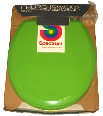 NOS VtG AMERICAN STANDARD Church Spectrum 510 Round Toilet Seat Parrot Green - Image 1 of 4