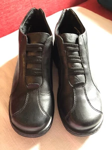 Dansko Ankle Boots Shoes Black Leather Women's Size 11.5 Size 42 Zipper Back - Picture 1 of 9