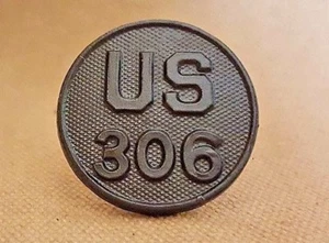 WWI US 306th Rigement Collar Disco 77th (Liberty) 81st (Wild Cat) Divisiones - Imagen 1 de 3