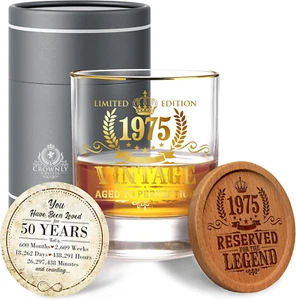 ® 1975 Regalo Uomo 50 Anni Bicchieri Da Whisky Bicchiere Personalizzato Regalo U - Foto 1 di 12