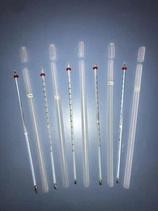 (5) 12" Thermometer (-10 to 110 C) Red Scale Black liquid - Picture 1 of 6