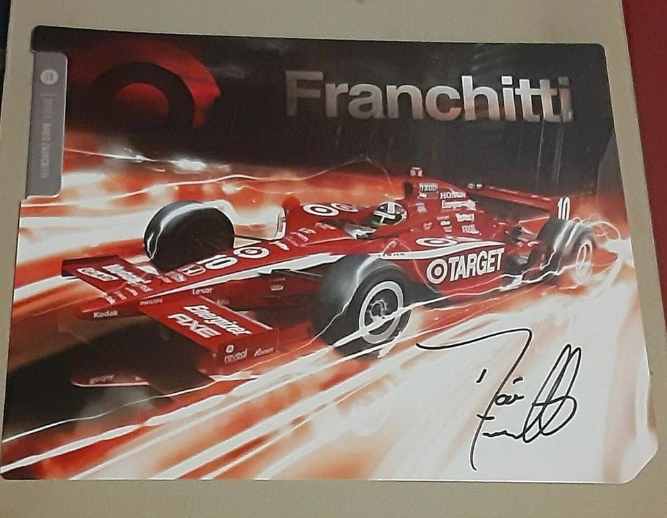 Dario Franchitti 3X Indy 500 Champion SIGNED 2010 Plaque Card COA Target Ganassi - Image 1 of 1
