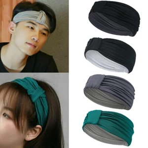 Men Women Sweatband Headband Yoga Gym Running Sweat Gym Workout Sports Hair Band - Picture 1 of 15