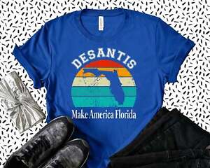 NEW! DeSantis Make America Florida Republican Patriotic USA Vintage T-shirts  