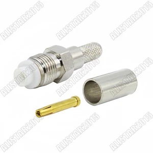 5x FME Crimp Female Jack RF Coax Connector for LMR195 RG58 RG400 RG142 Cable - Picture 1 of 3