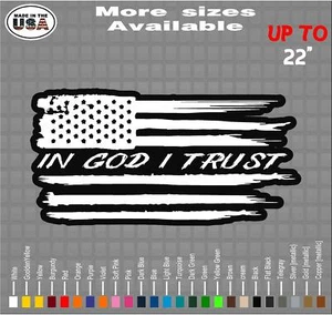 IN GOD I TRUST American Flag Vinyl Decal Sticker  - Picture 1 of 3