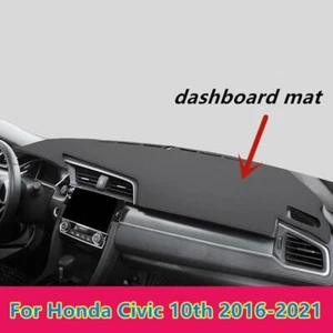 Leather Car Dashboard Cover Dash Protector Mat For Honda Civic 10th 2016-2021 - Picture 1 of 4