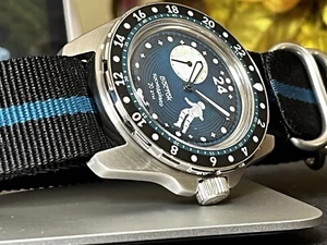 Vostok Komandirskie 14028B CosmoDiver 24H Auto Watch | Blue Dial | 200m WR - Picture 1 of 10