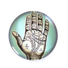 Palmistry Mystical Round Glass Cameo Cabochon Jewelry Vintage Psychic Tarot Cab