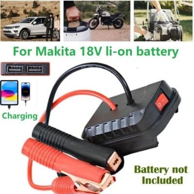 Adaptador de arranque de salto de coche portátil 2 USB amplificador de emergencia para batería Makita 18V