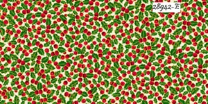 Lavish Holly & Berries Christmas cotton quilt fabric QT fabrics Holiday 28942-E - Picture 1 of 12