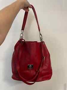 I Medici Florentine Red Soft Leather Genuine Shoulder Bag Detachable Convertable