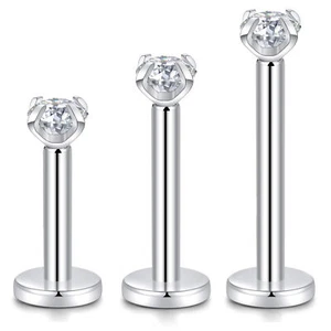 3pcs Titanium 16G 6/8/10mm Internally Threaded Labret Monroe Lip Studs Piercings - Picture 1 of 21