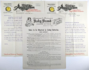 1917 Ammon & Person Baby Brand Margarine Butterine Letterheads Rules For Selling - Picture 1 of 8