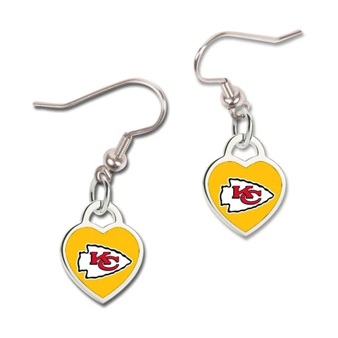 NFL Kansas City Chiefs Heart Dangle Earrings Cover