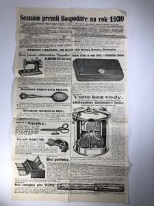 Vintage Slovenian Store Oklahoma Nebraska 1 Page Catalog  1930 16”X9” - Picture 1 of 2