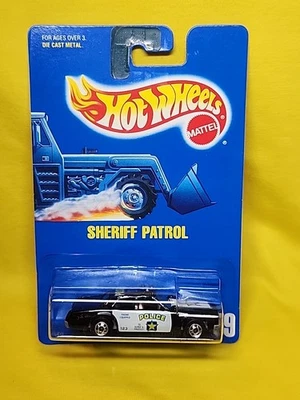Vehículo de policía Hot Wheels Sheriff Patrol 1991 # 59 tarjeta azul nuevo en paquete 🔥 (A3) Foto 1 de 4